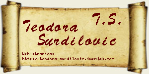 Teodora Šurdilović vizit kartica